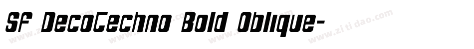 SF DecoTechno Bold Oblique字体转换